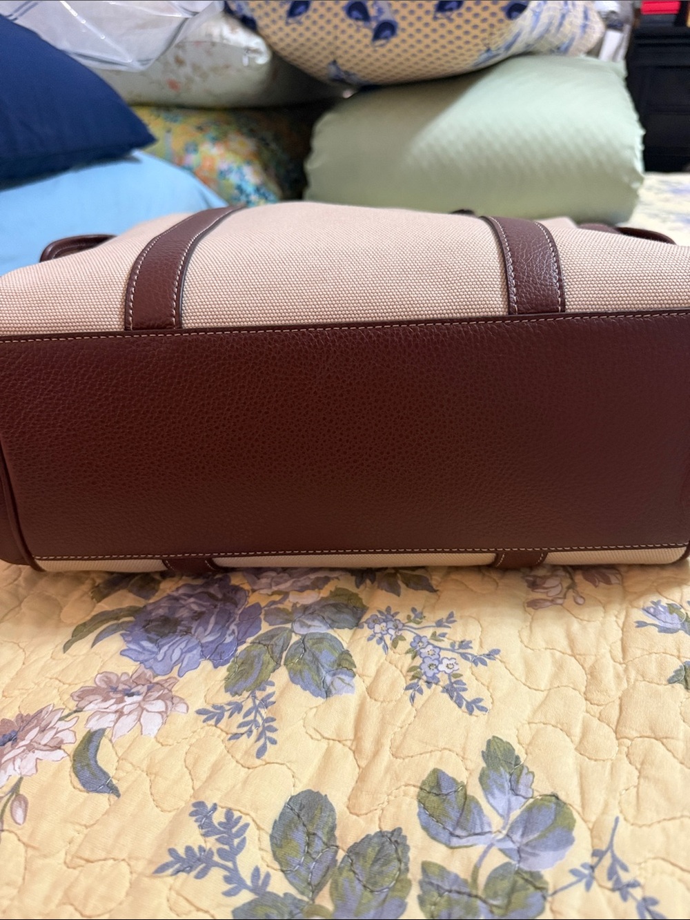 Coach Canvas Sprint Tote with Brown Leather Trim - New Without Tags - Picture 6 of 14